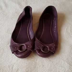 Purple Frye flat with metal ring detail